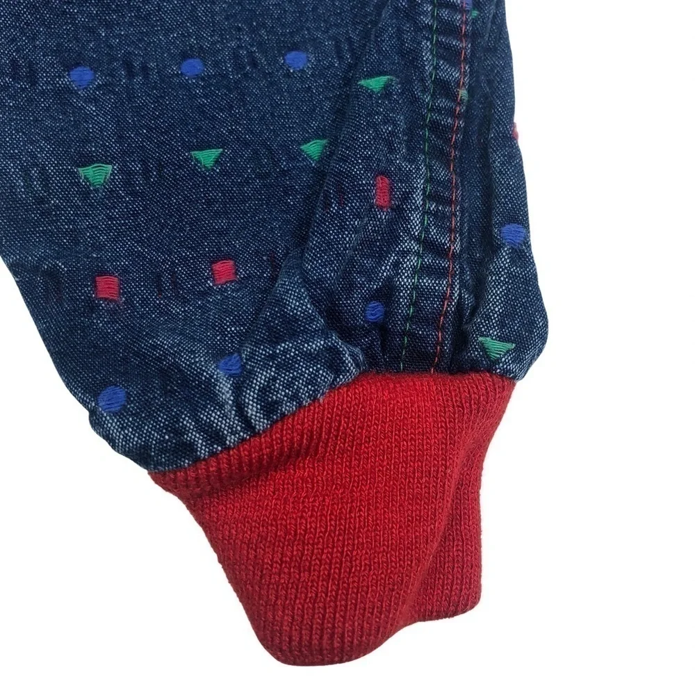 Vintage OshKosh B’gosh Made in USA Infant Overalls Geometric Shapes Sz 6-9mo